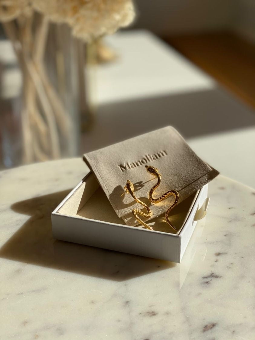 Golden Snake Earrings